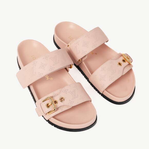 Louis Vuitton Bom Dia Light Pink Flat Comfort Sandal Mules - Picture 1 of 11